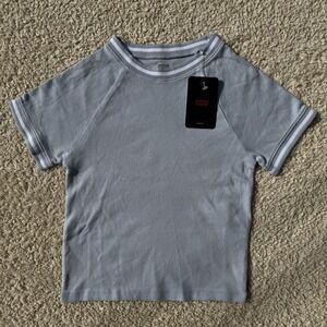 Levi's Baby Blue Oracle Shrunken Ringer T-Shirt size SMALL NWT